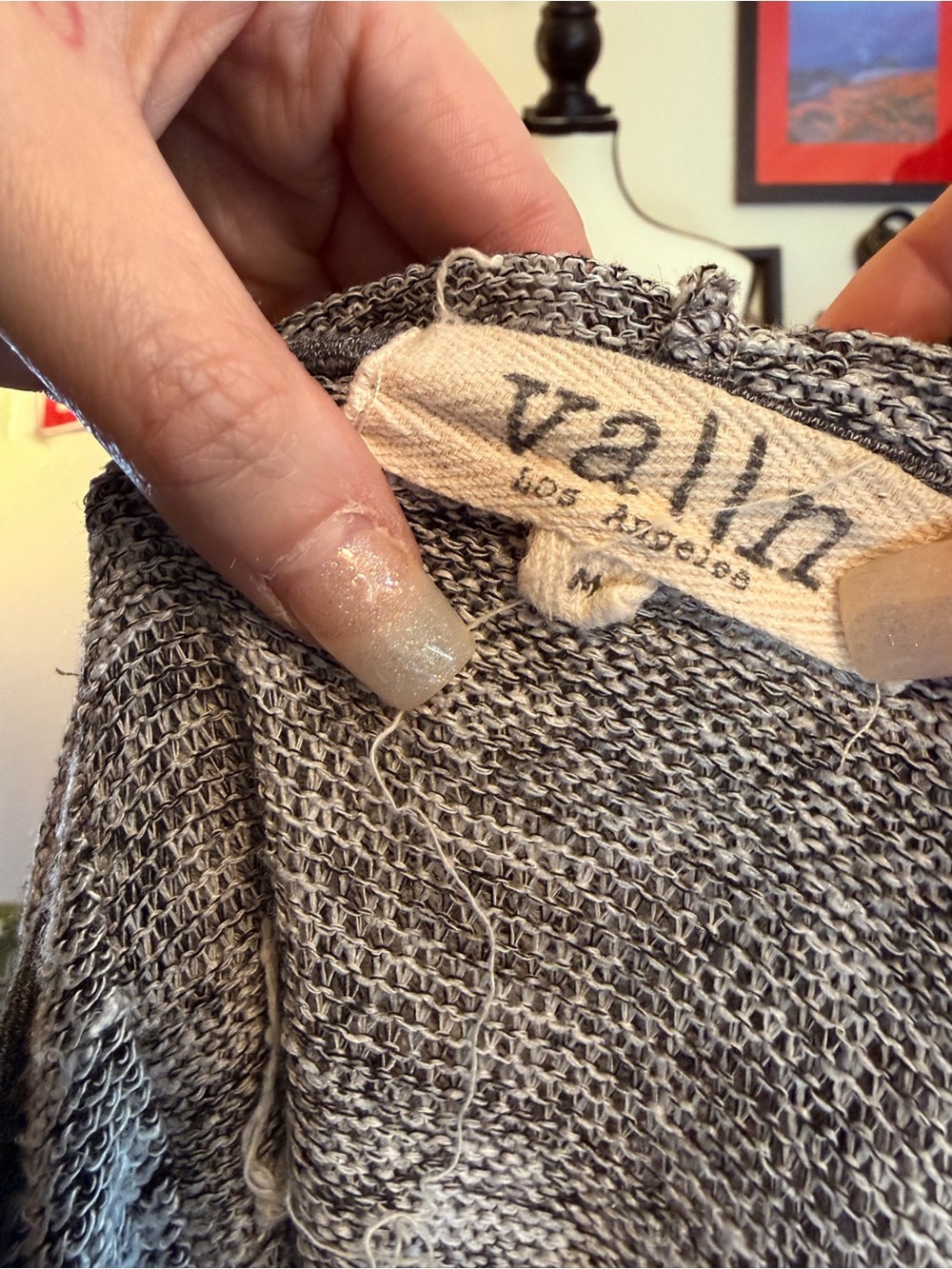 Heathered Gray Knit Hoodie - Picture 5 of 7